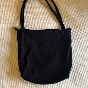 Black Ribbed Tote Bag - Classic Everyday Carry